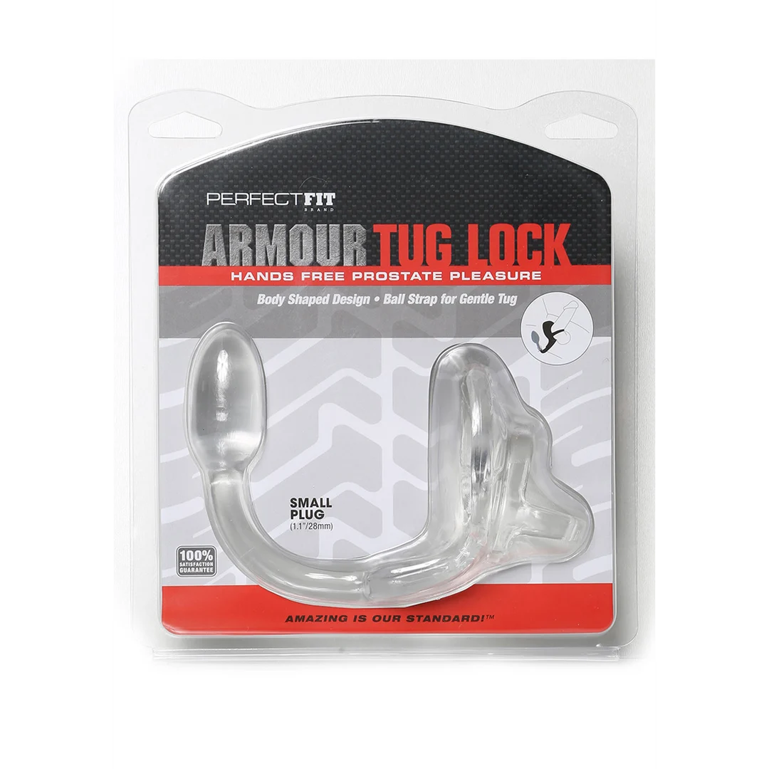 Anello per pene Armor Tug Lock con fascia per i testicoli e plug anale - immagine 7