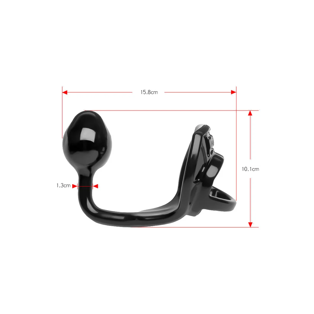 Armor Tug Lock con fascia per i testicoli e plug anale - immagine 3