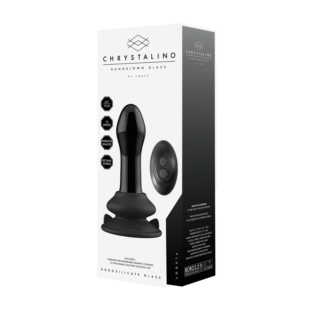 Vibratore in vetro Chrystalino Pluggy con ventosa - immagine 3