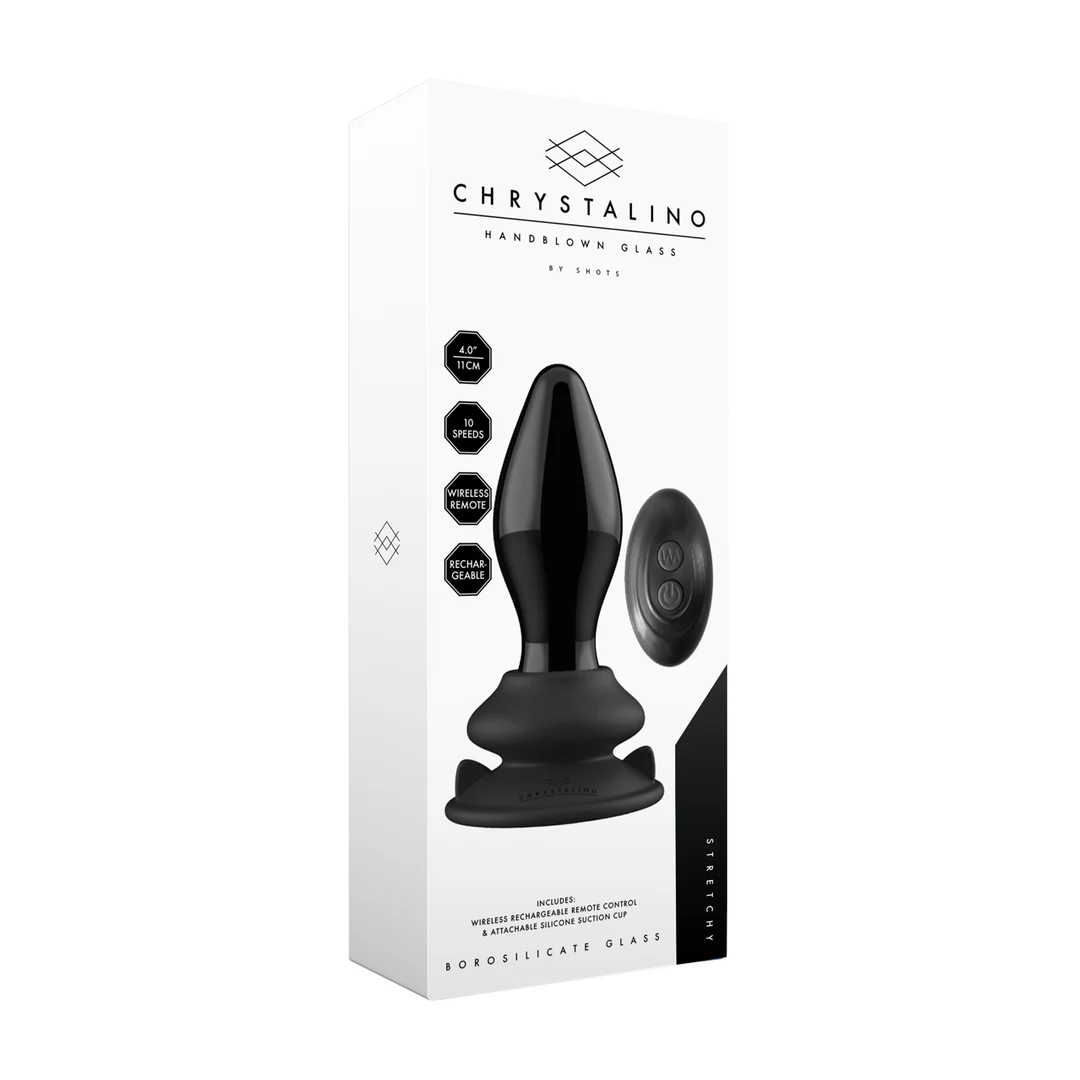 Vibratore allungabile in vetro Chrystalino con ventosa - immagine 1