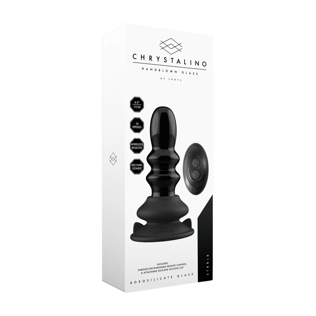 Vibratore in vetro Ribbly con ventosa - immagine 1