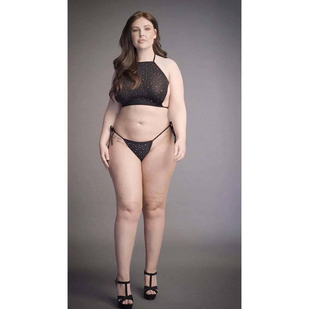 Completo lingerie sexy plus size con apertura sul cavallo, per un look da festa – LIN - immagine 6