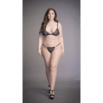 Completo lingerie curvy in pizzo e velluto, dalla vestibilità seducente, per taglie comode – LIN - immagine 6