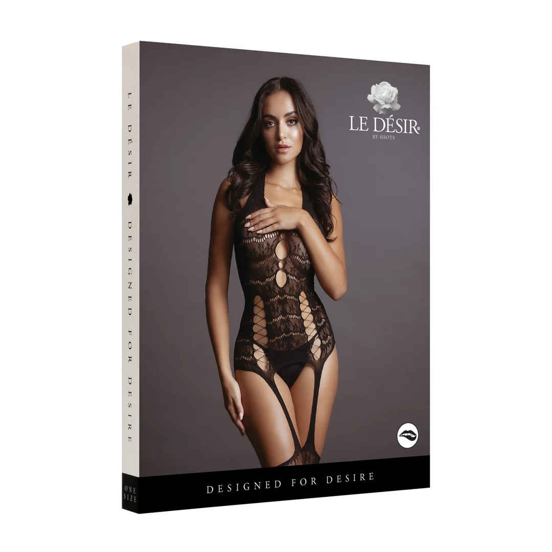 Bodystocking in pizzo con reggicalze per un fascino curvy – Le Desir - immagine 7