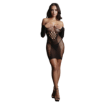 Minidress sexy taglie comode in rete a contrasto per silhouette curvy – LIN - immagine 34
