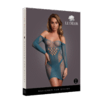 Minidress sexy taglie comode in rete a contrasto per silhouette curvy – LIN - immagine 19