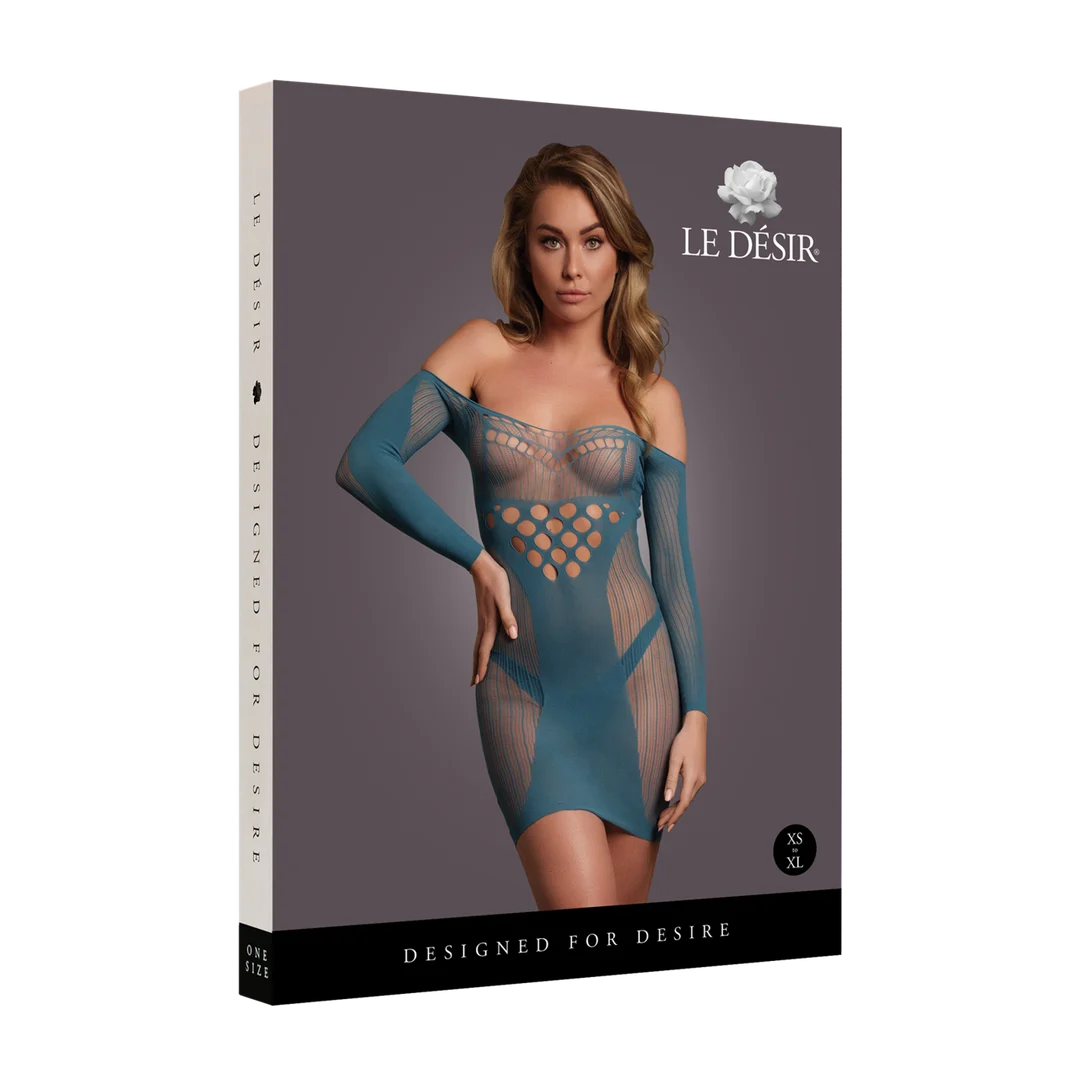 Minidress sexy taglie comode in rete a contrasto per silhouette curvy – LIN - immagine 19