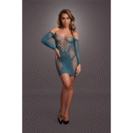 Minidress sexy taglie comode in rete a contrasto per silhouette curvy – LIN - immagine 22
