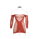 Minidress sexy taglie comode in rete a contrasto per silhouette curvy – LIN - immagine 18