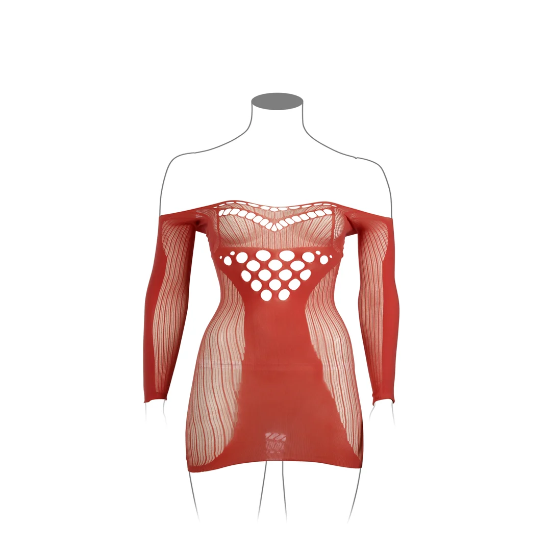 Minidress sexy taglie comode in rete a contrasto per silhouette curvy – LIN - immagine 18