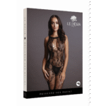 Bodystocking curvy a rete con collo alto in pizzo e cavallo aperto, LIN - immagine 7