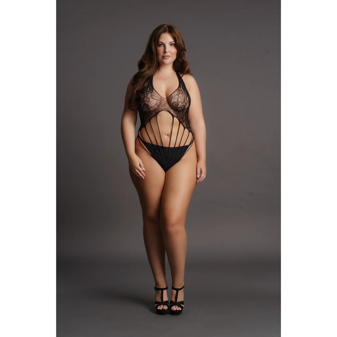 Body in pizzo con spalline e collo all’americana, per un look sensuale e valorizzante – LIN - immagine 4