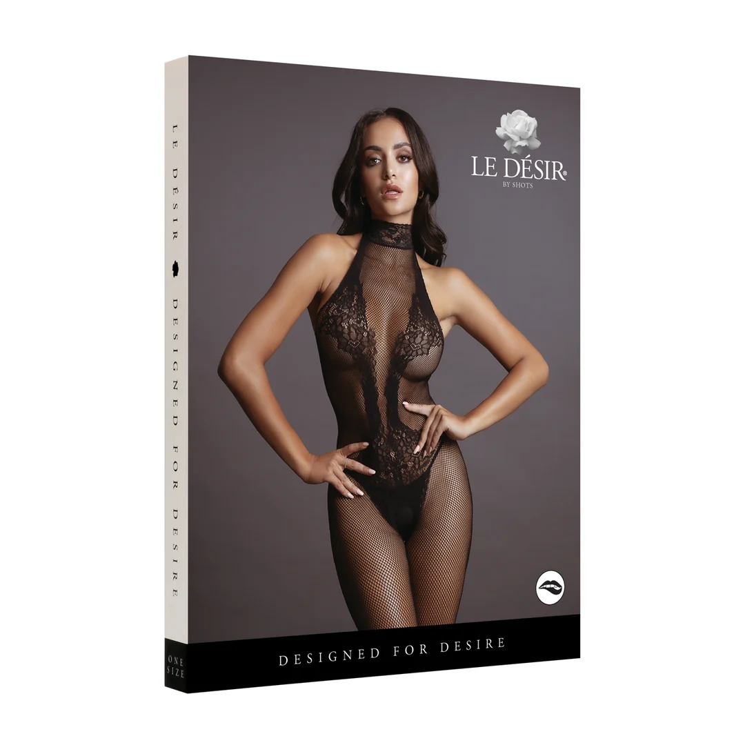 Bodystocking in pizzo a rete con apertura inguinale per un look curvy sensuale - LIN - immagine 31