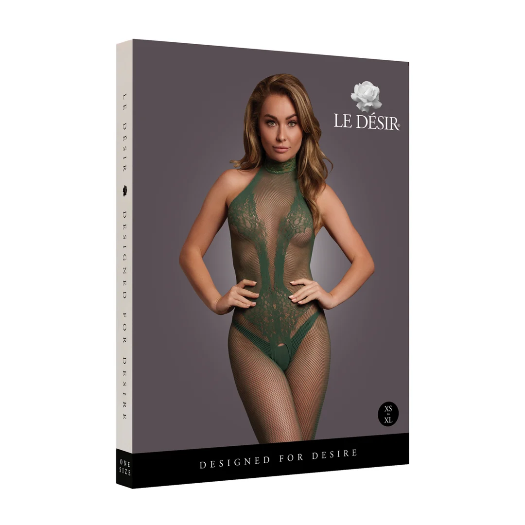 Bodystocking in pizzo a rete con apertura inguinale per un look curvy sensuale - LIN - immagine 25