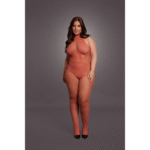 Bodystocking in pizzo a rete con apertura inguinale per un look curvy sensuale - LIN - immagine 22