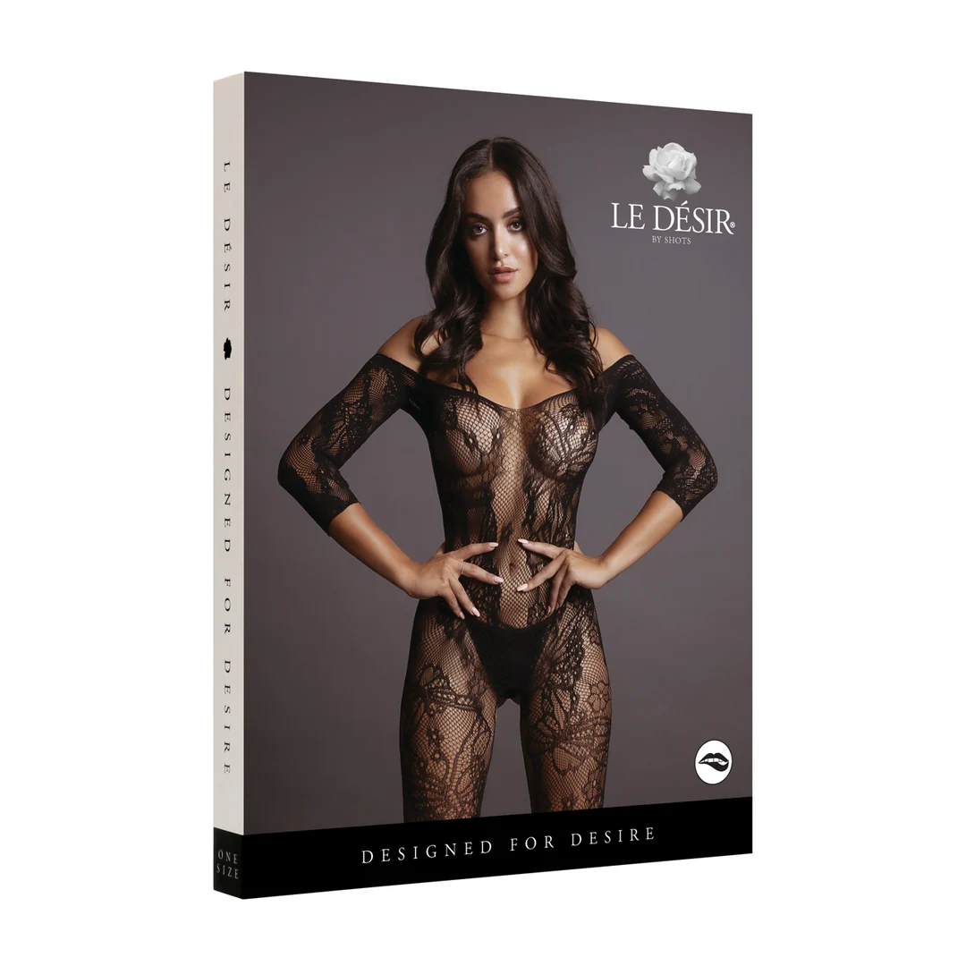 Bodystocking in pizzo a maniche lunghe con cavallo aperto, per silhouette curvy | LIN - immagine 19