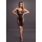 Abito sensuale in pizzo e rete, taglie comode, scollo profondo a V per valorizzare le curve, LIN - immagine 11