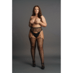 Collant con giarrettiera e stampa leopardata per look curvy seducenti – LIN - immagine 4