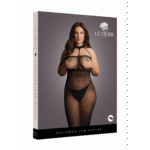 Abito sexy taglie forti in rete con scollo all’americana alto, per forme morbide – LIN