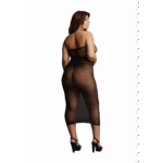 Abito sexy taglie forti in rete con scollo all’americana alto, per forme morbide – LIN - immagine 3