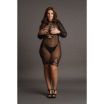 Abito a rete con maniche lunghe e scollatura aperta, sensuale e pensato per le forme curvy – SexyPlus - immagine 4