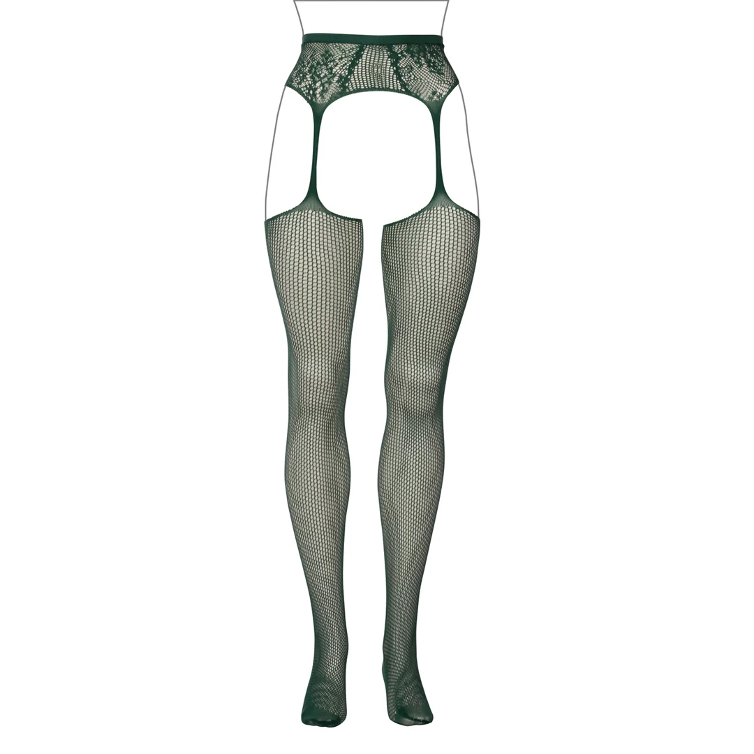 Lingerie sensuale con calze a rete e reggicalze in pizzo per forme morbide – Koning - immagine 6
