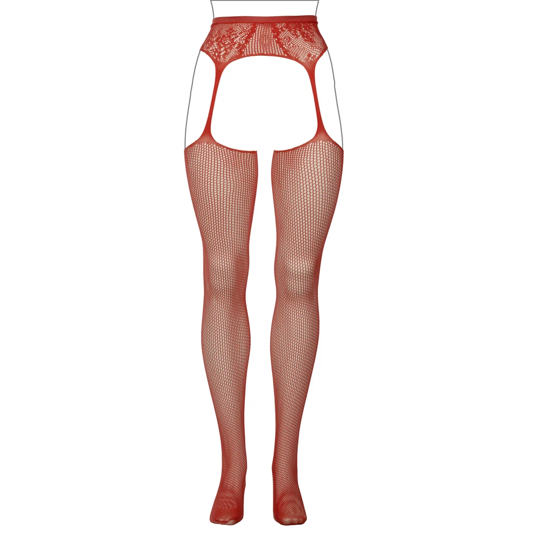 Lingerie sensuale con calze a rete e reggicalze in pizzo per forme morbide – Koning - immagine 12