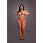 Lingerie sensuale con calze a rete e reggicalze in pizzo per forme morbide – Koning - immagine 10