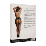 Completo con reggicalze curvy e fascia a rete rigata, per forme generose – SexyPlus - immagine 2