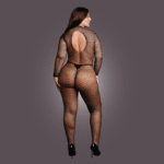 Body a rete con apertura inguinale e collo alto, per un fascino curvy – SexyPlus - immagine 5