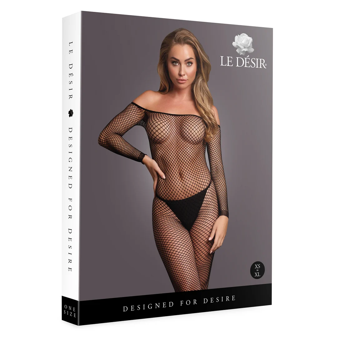 Bodystocking a rete con spalle scoperte per una silhouette curvy, OSX - immagine 7