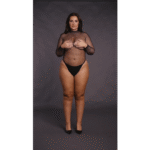Body a rete con collo alto e schiena scoperta, nero, OSX - immagine 6