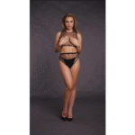 Set di lingerie sensuale con top corto a rete e cavallo aperto, per silhouette curvy – OSX - immagine 12