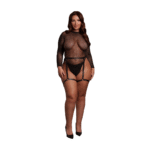 Body curvy con glitter e reggicalze in PU per un look da festa seducente | SexyPlus - immagine 4