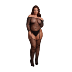 Body stocking lucido con scollo off shoulder per un look curvy seducente | LIN - immagine 4