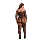 Body stocking lucido con scollo off shoulder per un look curvy seducente | LIN - immagine 3