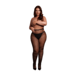 Collant cut out scintillante con glitter dorato per un look curvy seducente – LIN - immagine 4