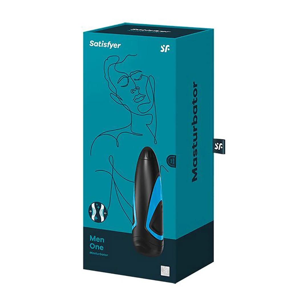 Stroker tascabile con pompa – Nero e blu - immagine 1