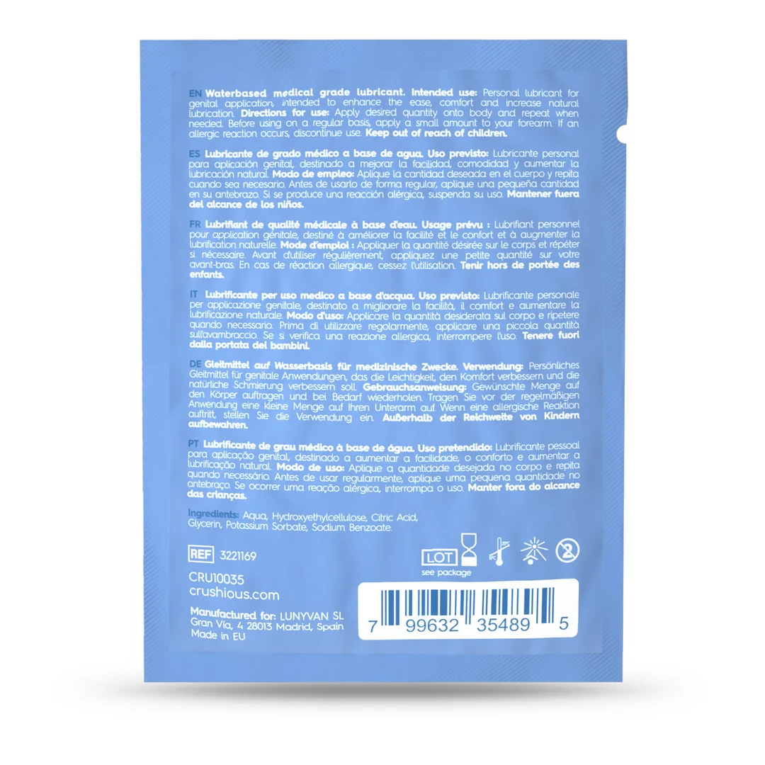 EX18130-5 Lubrificante a base d’acqua – idratazione a lunga durata e delicata sulla pelle – senza profumo, insapore – 4 ml – Crushious - immagine 1