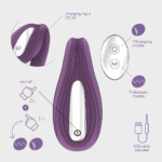 Crushious Pleasuriser vibratore a C ricaricabile con lubrificante, viola - immagine 5