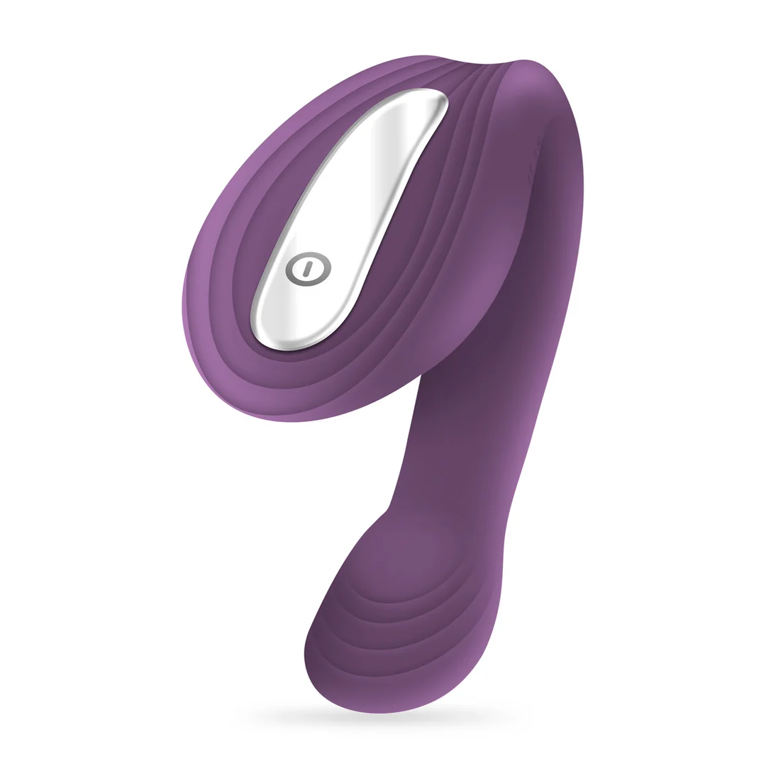 Crushious Pleasuriser vibratore a C ricaricabile con lubrificante, viola - immagine 3
