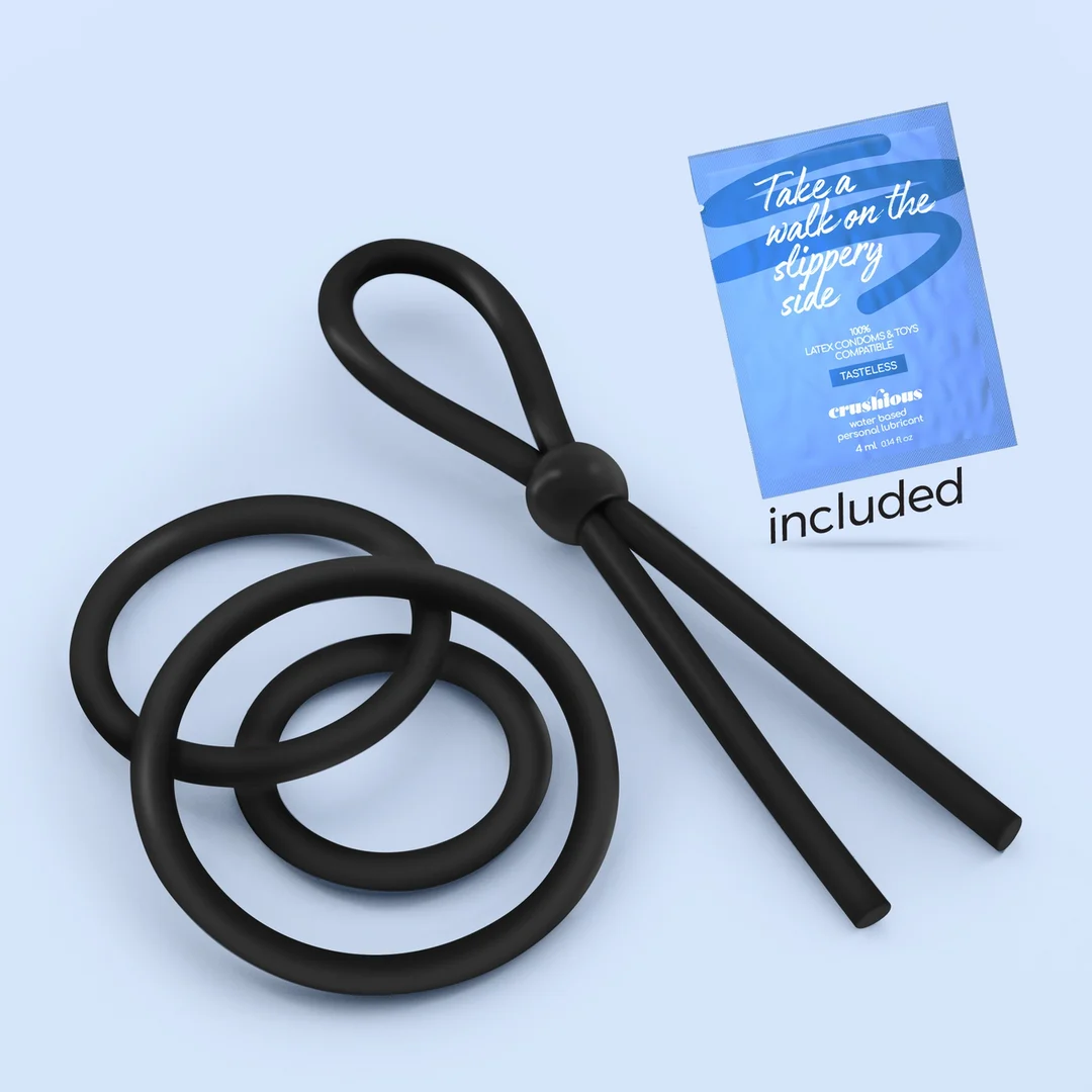 Set di anelli per il pene in silicone Daltons nero - immagine 5