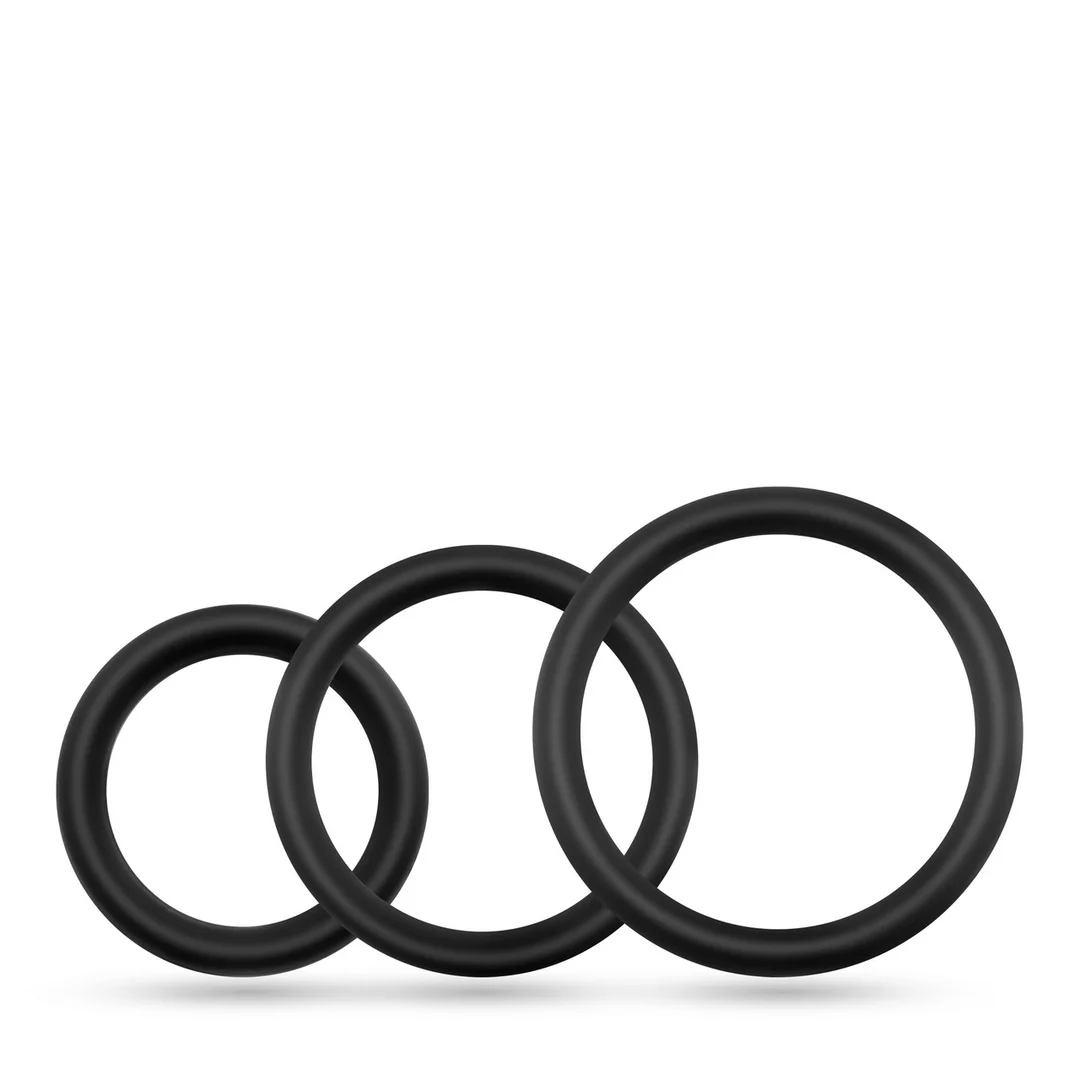Set di anelli per il pene in silicone Daltons nero - immagine 2