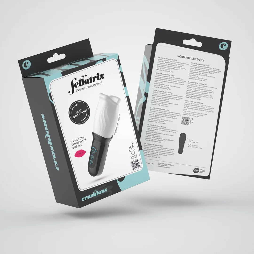 Masturbatore orale rotante Fellatrix di Crushious, bianco