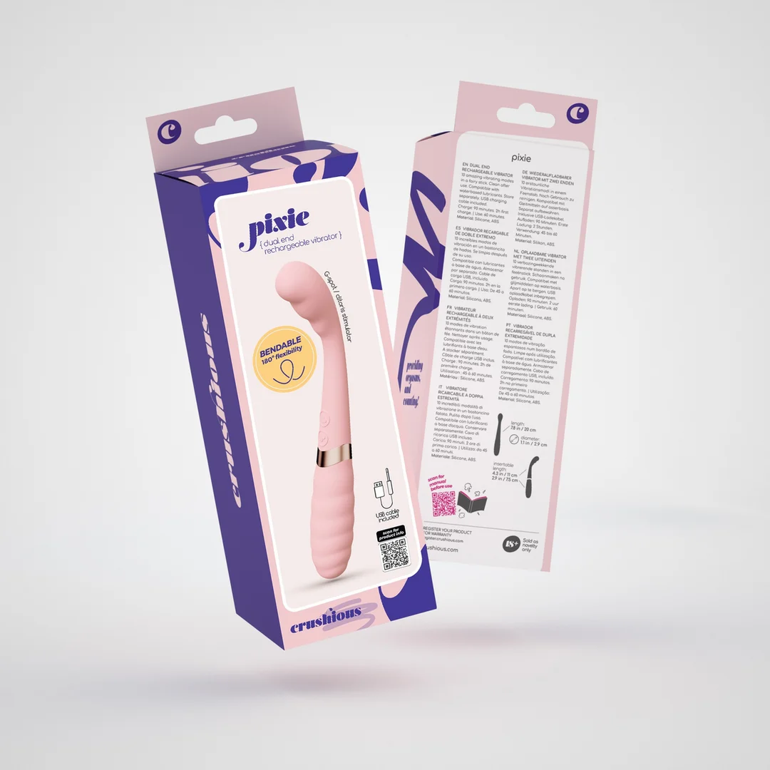 EX22614-2 Crushious Pixie vibratore doppio flessibile rosa - immagine 1