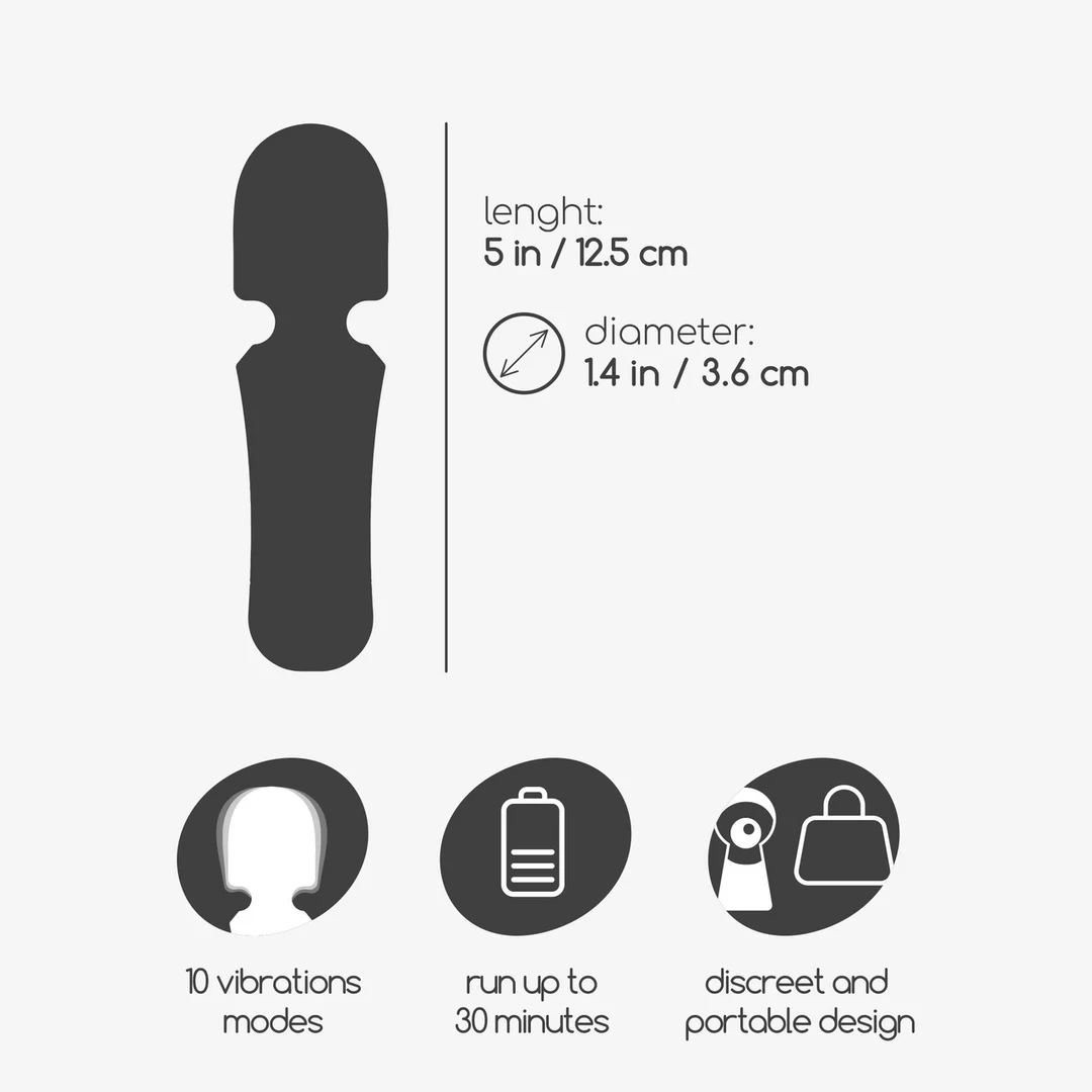 Massaggiatore wand mini ricaricabile Crushious Wanda - immagine 5