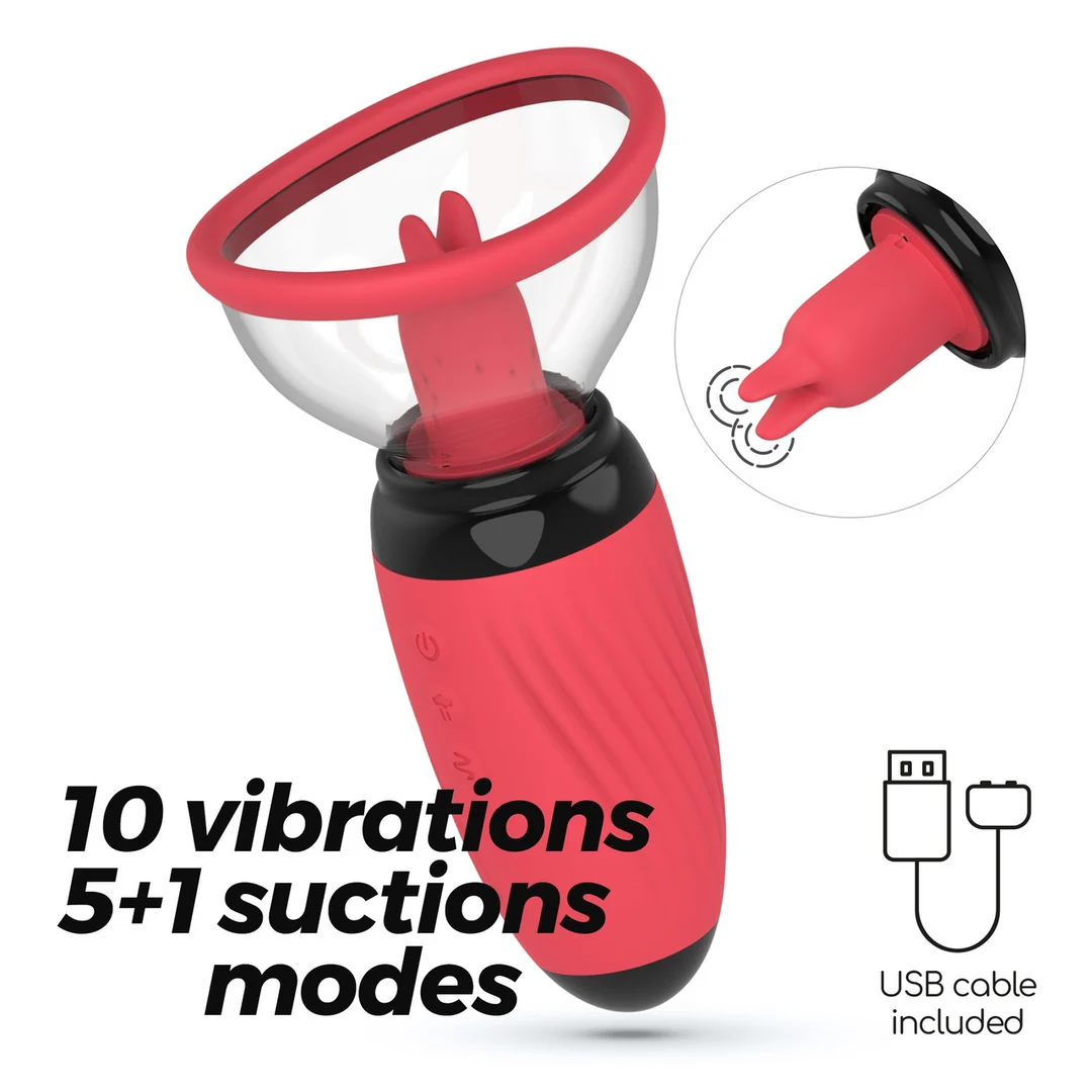 Pompa vibrante e aspirante per vulva Crushious Scarlet - immagine 6