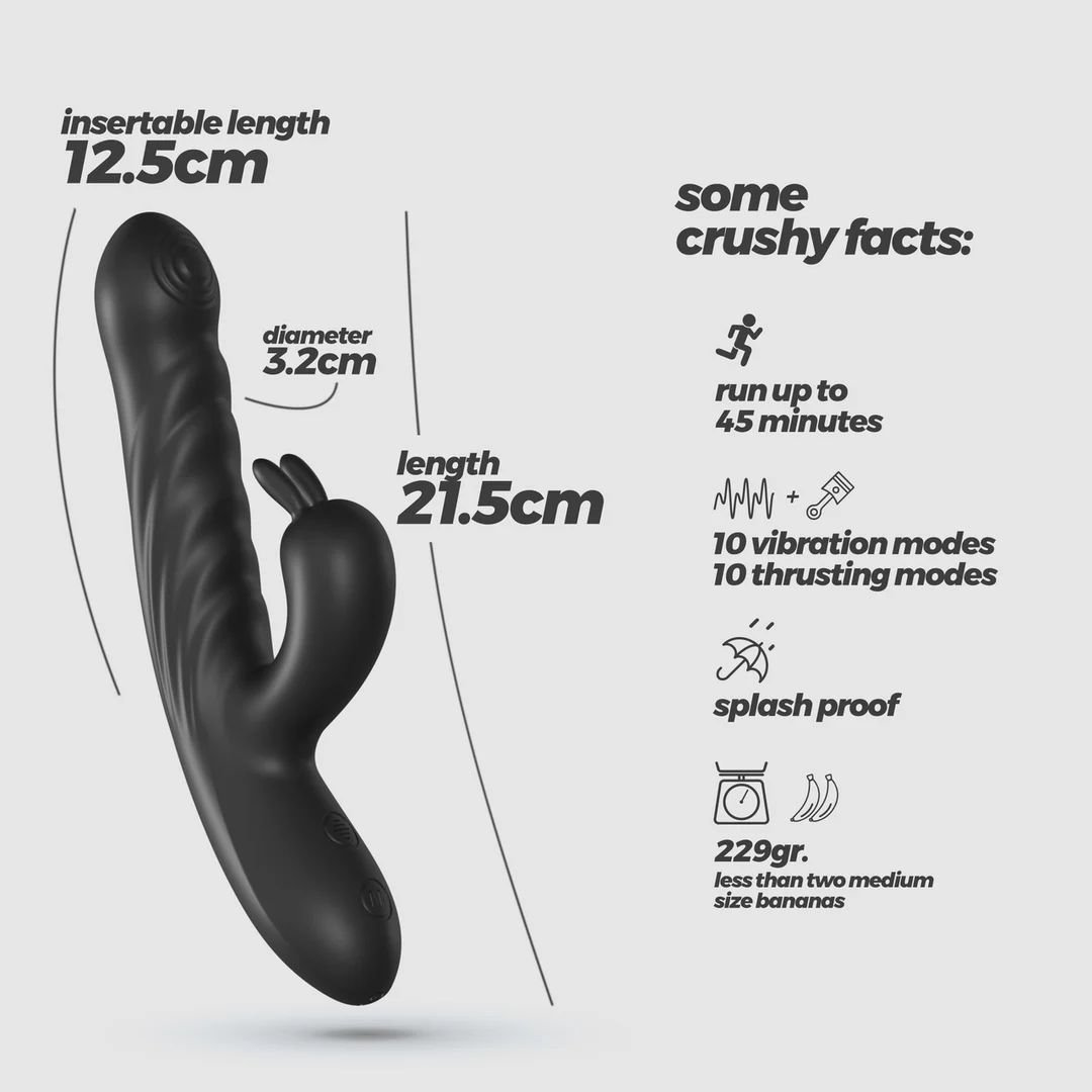 Vibratore a coniglio Crushious Lapin con movimento di spinta - immagine 5