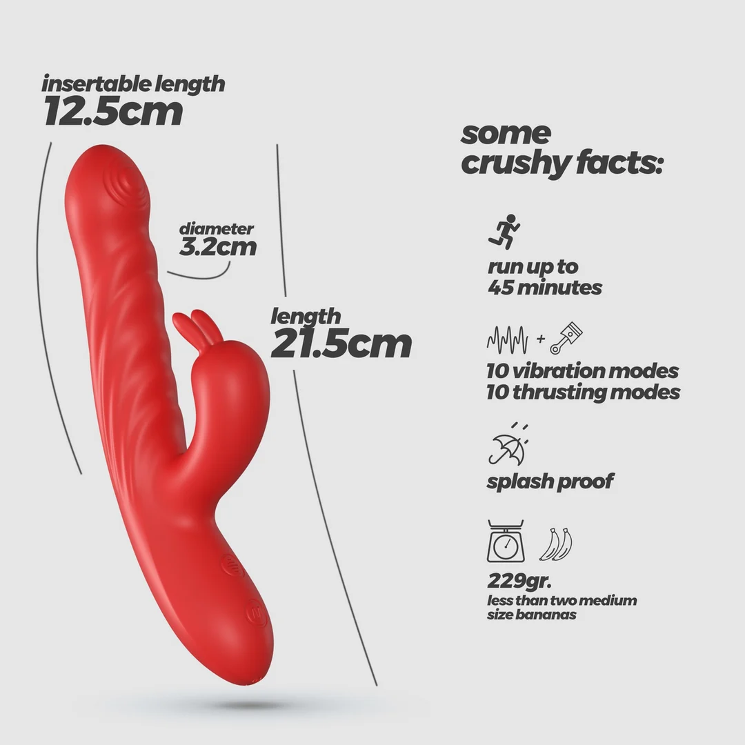 Vibratore a coniglio Crushious Lapin con movimento di spinta - immagine 11