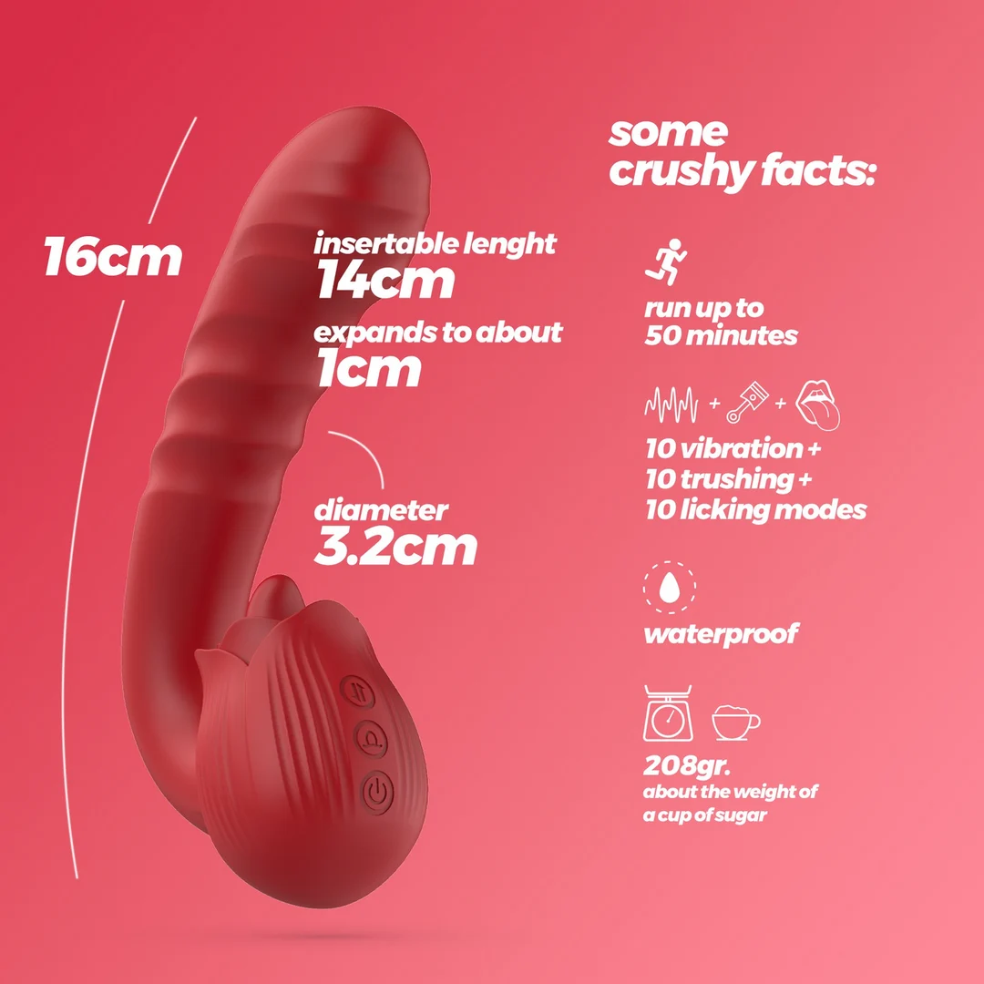 Vibratore a forma di rosa Crushious Osiria - immagine 5
